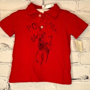 Ralph Lauren Boy’s Short Sleeve Polo Shirt Size 6 Months Brand New W/Tags